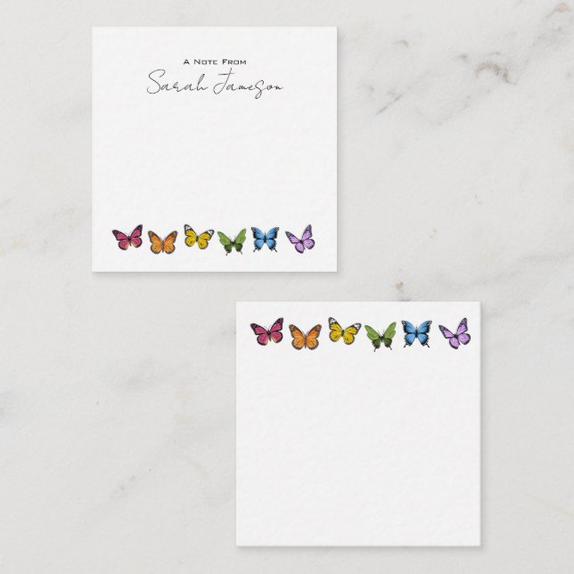 Tarjetas de notas personalizadas de mariposa arco  (Anverso / Reverso)