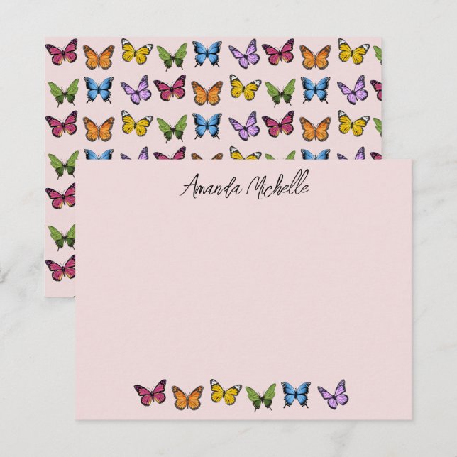 Tarjetas de notas personalizadas de mariposa arcoí (Anverso / Reverso)