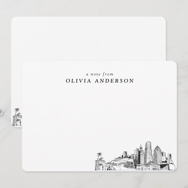 Tarjetas de notas personalizadas de Miami Skyline (Anverso / Reverso)