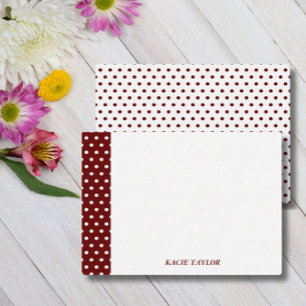 Tarjetas de notas personalizadas de puntos rojos o