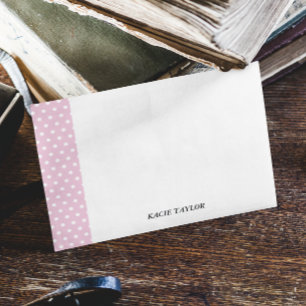 Tarjetas de notas personalizadas de puntos rosas d