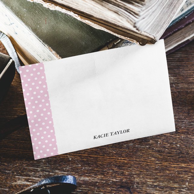 Tarjetas de notas personalizadas de puntos rosas d (Subido por el creador)