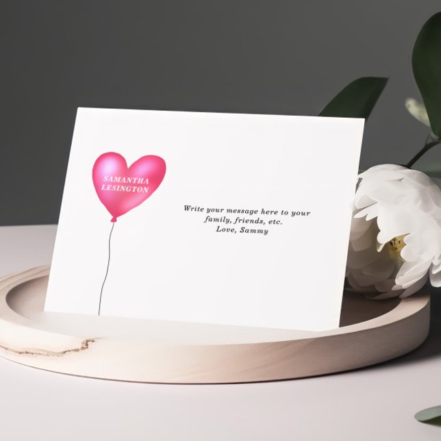 Tarjetas de notas personalizadas del corazón rosad (Subido por el creador)