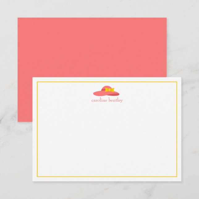 Tarjetas de notas personalizadas del Gorra Derby d (Anverso / Reverso)
