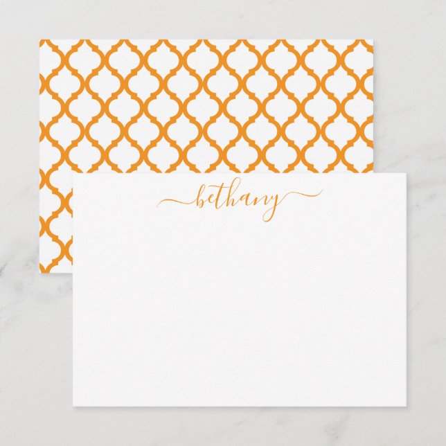 Tarjetas de notas personalizadas del patrón marroq (Anverso / Reverso)