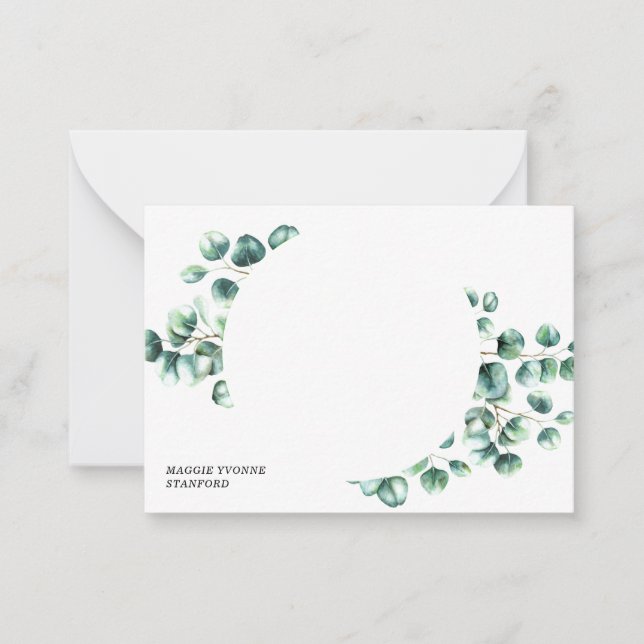 Tarjetas de notas personalizadas Eucalyptus Leaves (Anverso)