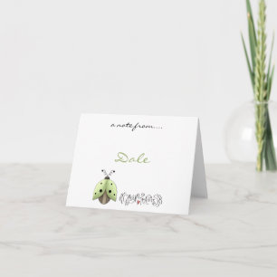 Tarjetas de notas personalizadas Lime Green Black 