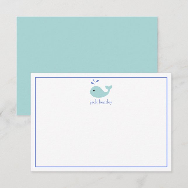 Tarjetas de notas personalizadas para ballenas de  (Anverso / Reverso)
