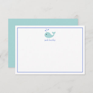 Tarjetas de notas personalizadas para ballenas de 