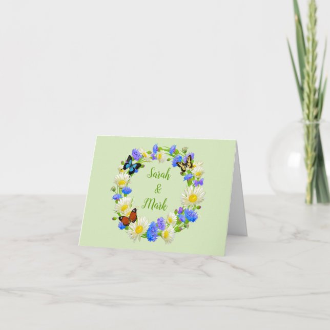 Tarjetas de notas personalizadas para boda Flores  (Anverso)