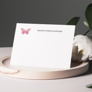 Tarjetas de notas personalizadas para mariposa ros
