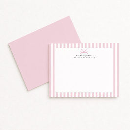 Tarjetas de notas personalizadas preppy con rayas 