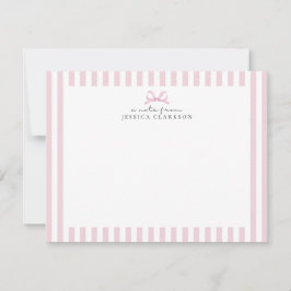 Tarjetas de notas personalizadas preppy con rayas