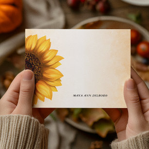 Tarjetas de notas personalizadas sunflower Whimsic
