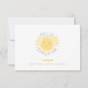 Tarjetas de notas personalizadas Sunshine para niñ