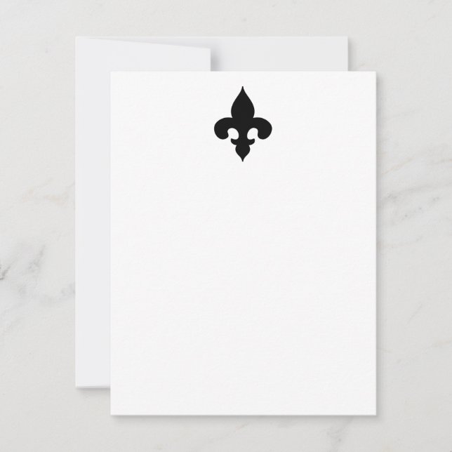 Tarjetas de notas planas Black Fleur de Lis (Anverso)