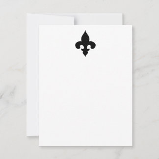 Tarjetas de notas planas Black Fleur de Lis