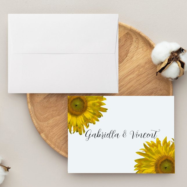 Tarjetas de notas planas con Boda de girasol (Subido por el creador)