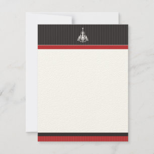 Tarjetas de notas planas de candelabro con estilo