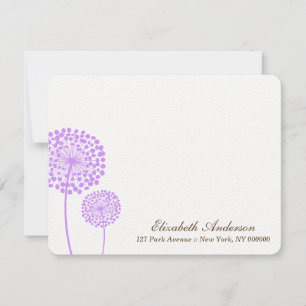 Tarjetas de notas planas de Lavender Dandelions