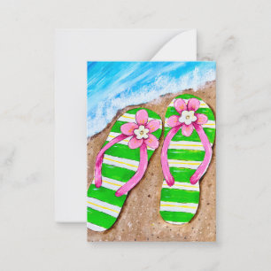 Tarjetas de notas planas Flip Flacks Beach Life