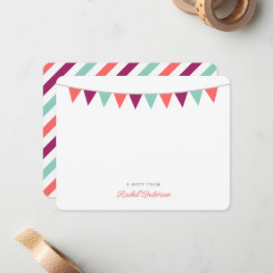Tarjetas de notas planas monográficas modernas de 