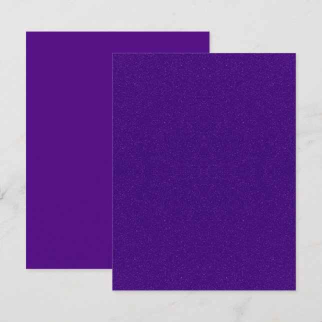 Tarjetas de notas planas moradas y Purpurina mate  (Anverso / Reverso)