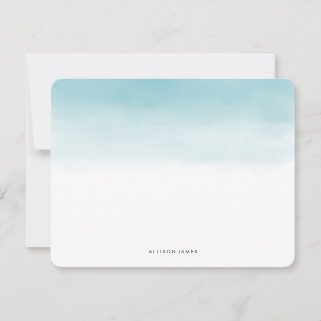 Tarjetas de notas planas Ombre Azul (Anverso)