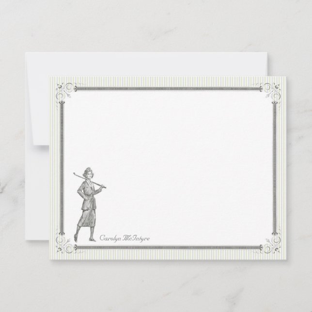 Tarjetas de notas planas personalizadas de golf de (Anverso)