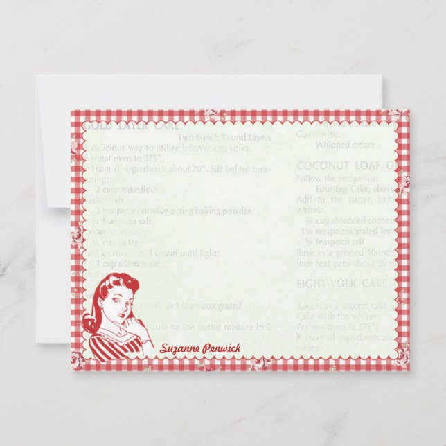 Tarjetas de notas planas personalizadas Posie Gal  (Anverso)