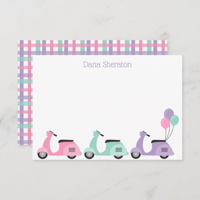 Tarjetas de notas planas personalizadas Scooters & (Anverso / Reverso)