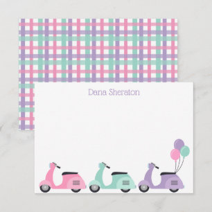 Tarjetas de notas planas personalizadas Scooters &