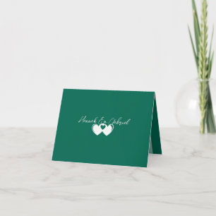 Tarjetas de notas plegadas de color verde esmerald