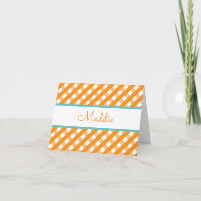 Tarjetas de notas plegadas personalizadas de Cute  (Anverso)