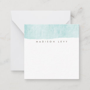 Tarjetas de notas torneadas Minimalistas turquesa