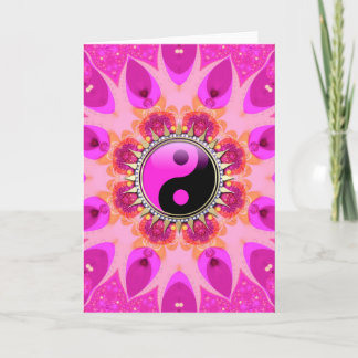Tarjetas de nueva edad de color rosa + negro YinYa