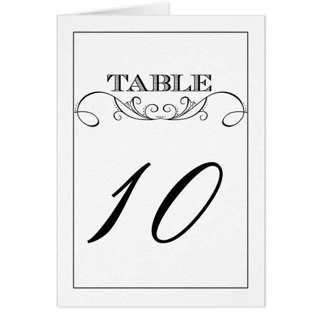 Tarjetas de numeración de tabla de Boda blanco y n (Frente)