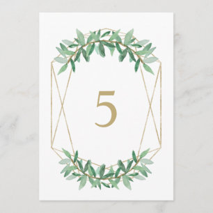 Tarjetas de número de hojas de oliva de Laurel