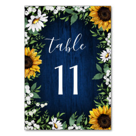 Tarjetas de número de la mesa del Boda de girasol