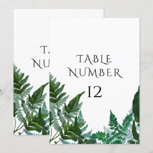 Tarjetas de número de mesa Bosque Recogido Follaje