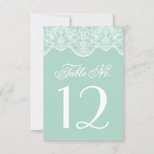 Tarjetas de número de mesa con encaje de brocado C