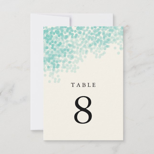 Tarjetas de número de mesa con luz azul teal para  (Anverso)