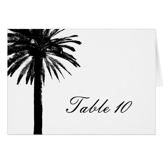 Tarjetas de número de mesa con palmera para recepc (Anverso (Horizontal))