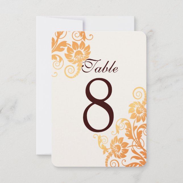 Tarjetas de número de mesa con sombreado personali (Anverso)