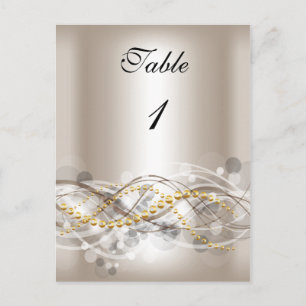Tarjetas de número de mesa crema blanco dorado