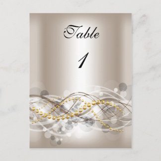 Tarjetas de número de mesa crema blanco dorado