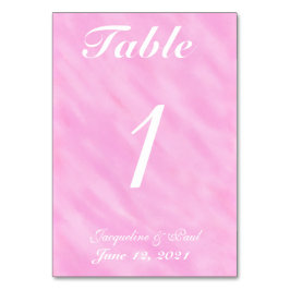 Tarjetas de número de mesa de boda con acuarela de