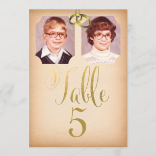 Tarjetas de Número de Mesa de Boda con Fotos al Es