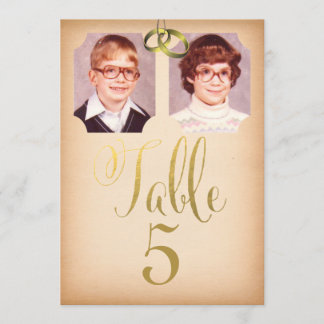 Tarjetas de Número de Mesa de Boda con Fotos al Es