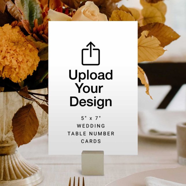 Tarjetas de número de mesa de boda de 5" x 7" (Subido por el creador)